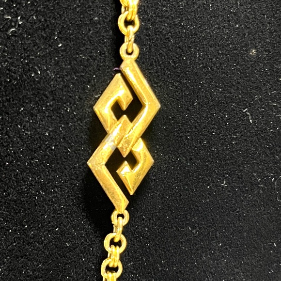Givenchy Vintage Art-Deco Look Geometric Motifs Chain Necklace - Picture 5 of 16